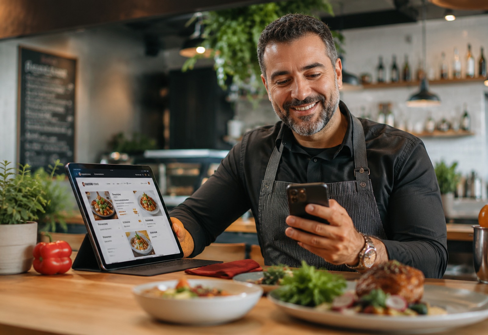 Food vendor using a modern digital presence