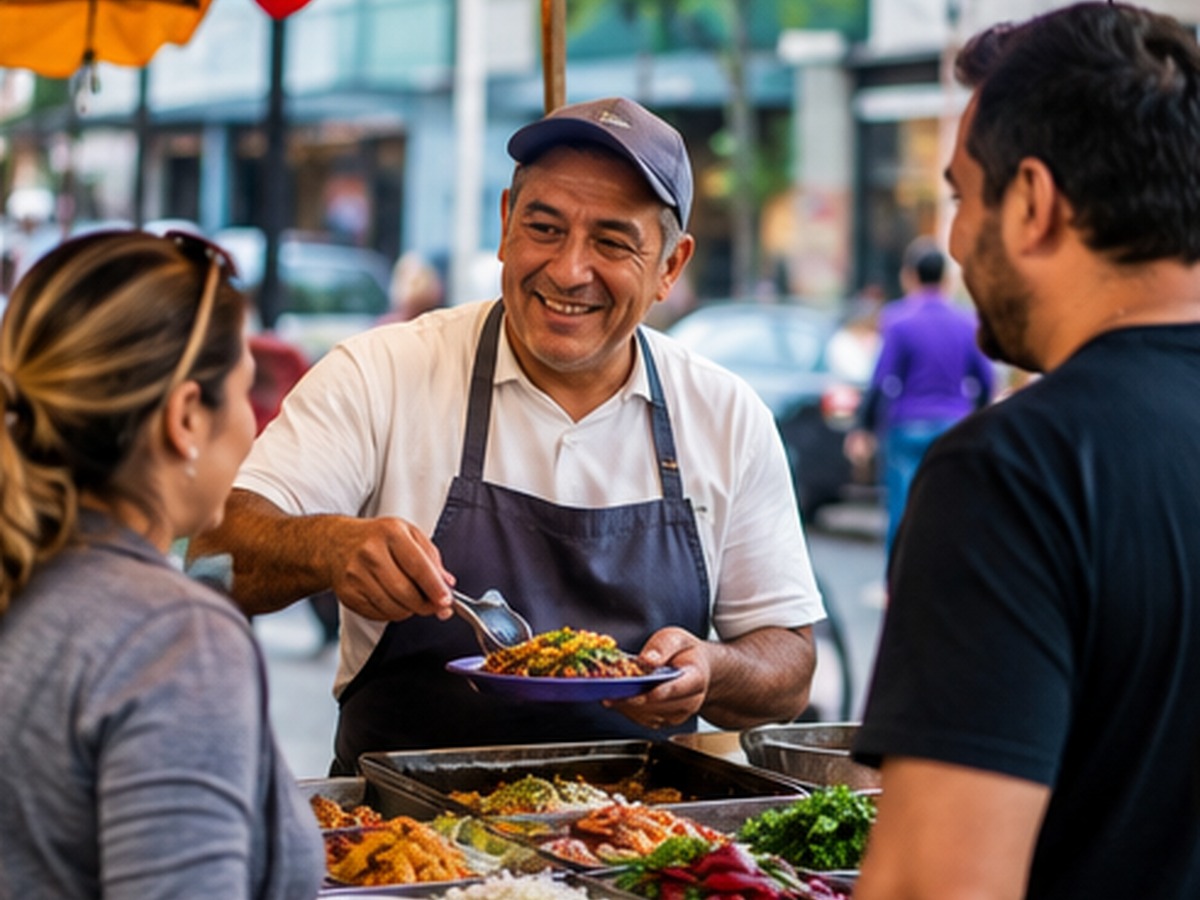 Street vendor selling food