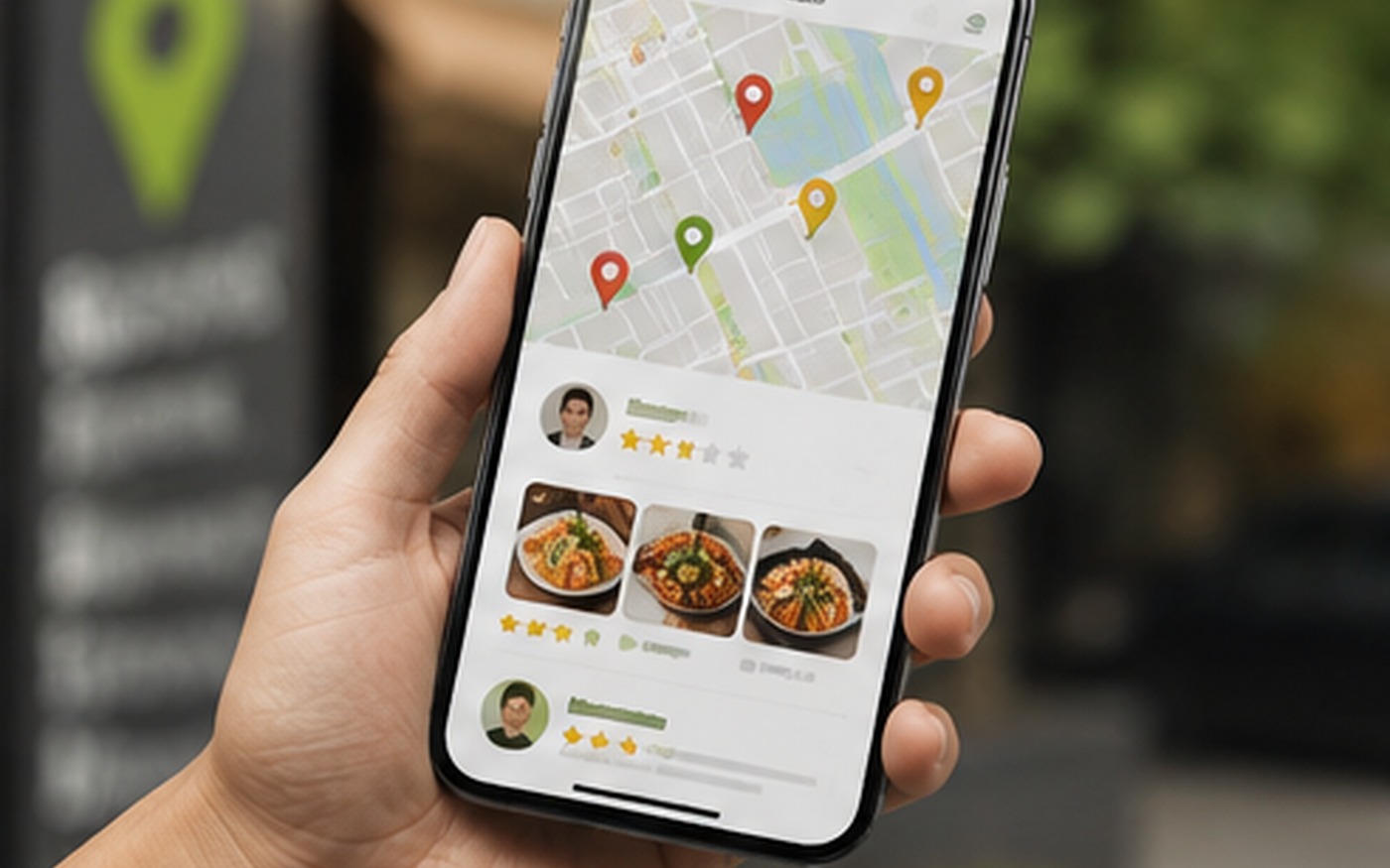 Local search visibility for a food business